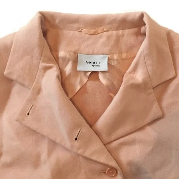 Akris Punto Blazer Evening Jacket Wool Angora Cashmere Knit Crop Fitted Pink 10 - Picture 5 of 16